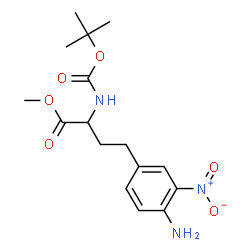 ChemSpider 2D Image | methyl 4-(4-amino-3-nitrophenyl)-2-[(tert-butoxycarbonyl)amino]butanoate | C16H23N3O6