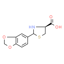 ChemSpider 2D Image | (4S)-2-(1,3-Benzodioxol-5-yl)-1,3-thiazolidine-4-carboxylic acid | C11H11NO4S