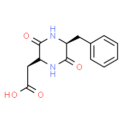ChemSpider 2D Image | [(2R,5S)-5-Benzyl-3,6-dioxo-2-piperazinyl]acetic acid | C13H14N2O4