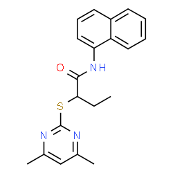 ChemSpider 2D Image | 2-[(4,6-Dimethyl-2-pyrimidinyl)sulfanyl]-N-(1-naphthyl)butanamide | C20H21N3OS