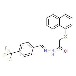ChemSpider 2D Image | 2-(1-Naphthylsulfanyl)-N'-{(E)-[4-(trifluoromethyl)phenyl]methylene}acetohydrazide | C20H15F3N2OS