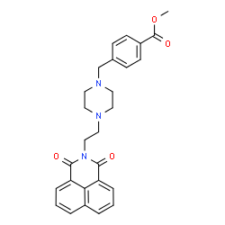 ChemSpider 2D Image | Methyl 4-({4-[2-(1,3-dioxo-1H-benzo[de]isoquinolin-2(3H)-yl)ethyl]-1-piperazinyl}methyl)benzoate | C27H27N3O4