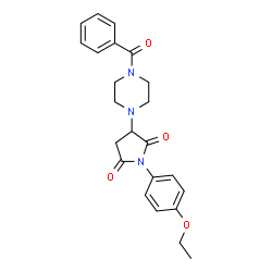ChemSpider 2D Image | 3-(4-Benzoyl-1-piperazinyl)-1-(4-ethoxyphenyl)-2,5-pyrrolidinedione | C23H25N3O4