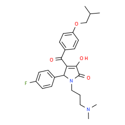 ChemSpider 2D Image | 1-[3-(Dimethylamino)propyl]-5-(4-fluorophenyl)-3-hydroxy-4-(4-isobutoxybenzoyl)-1,5-dihydro-2H-pyrrol-2-one | C26H31FN2O4