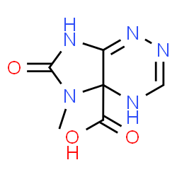 ChemSpider 2D Image | 5-Methyl-6-oxo-1,2,5,6-tetrahydro-4aH-imidazo[4,5-e][1,2,4]triazine-4a-carboxylic acid | C6H7N5O3