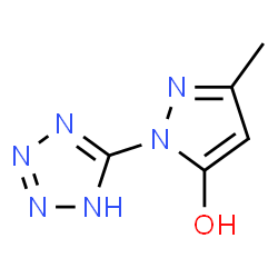 ChemSpider 2D Image | 3-Methyl-1-(1H-tetrazol-5-yl)-1H-pyrazol-5-ol | C5H6N6O