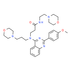 ChemSpider 2D Image | N~3~-[2-(4-Methoxyphenyl)-4-quinazolinyl]-N-[2-(4-morpholinyl)ethyl]-N~3~-[3-(4-morpholinyl)propyl]-beta-alaninamide | C31H42N6O4
