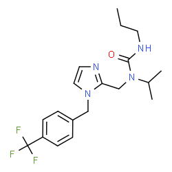 ChemSpider 2D Image | 1-Isopropyl-3-propyl-1-({1-[4-(trifluoromethyl)benzyl]-1H-imidazol-2-yl}methyl)urea | C19H25F3N4O