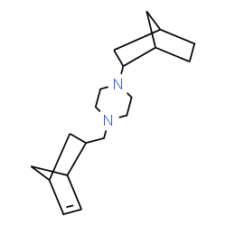 ChemSpider 2D Image | 1-Bicyclo[2.2.1]hept-5-en-2-ylmethyl-4-bicyclo[2.2.1]hept-2-yl-piperazine | C19H30N2
