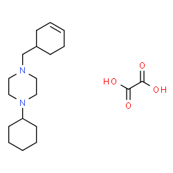 ChemSpider 2D Image | 1-(3-Cyclohexen-1-ylmethyl)-4-cyclohexylpiperazine ethanedioate (1:1) | C19H32N2O4