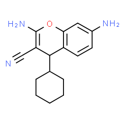 ChemSpider 2D Image | 2,7-Diamino-4-cyclohexyl-4H-chromene-3-carbonitrile | C16H19N3O