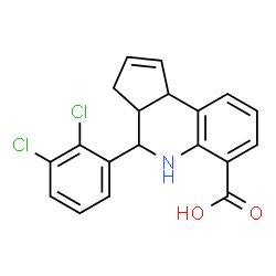 ChemSpider 2D Image | 4-(2,3-Dichlorophenyl)-3a,4,5,9b-tetrahydro-3H-cyclopenta[c]quinoline-6-carboxylic acid | C19H15Cl2NO2