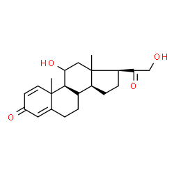ChemSpider 2D Image | (8xi,10xi,13xi)-11,21-Dihydroxypregna-1,4-diene-3,20-dione | C21H28O4