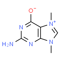 ChemSpider 2D Image | 2-Amino-7,9-dimethyl-9H-purin-7-ium-6-olate | C7H9N5O