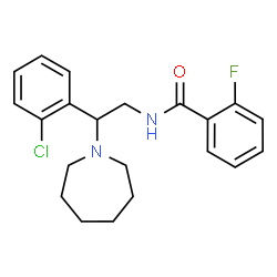 ChemSpider 2D Image | N-[2-(1-Azepanyl)-2-(2-chlorophenyl)ethyl]-2-fluorobenzamide | C21H24ClFN2O