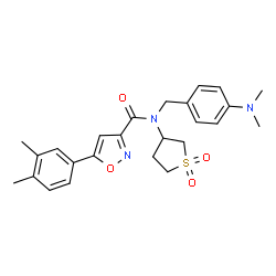 ChemSpider 2D Image | N-[4-(Dimethylamino)benzyl]-5-(3,4-dimethylphenyl)-N-(1,1-dioxidotetrahydro-3-thiophenyl)-1,2-oxazole-3-carboxamide | C25H29N3O4S