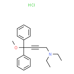 ChemSpider 2D Image | N,N-Diethyl-4-methoxy-4,4-diphenyl-2-butyn-1-amine hydrochloride (1:1) | C21H26ClNO