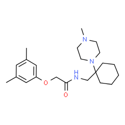 ChemSpider 2D Image | 2-(3,5-Dimethylphenoxy)-N-{[1-(4-methyl-1-piperazinyl)cyclohexyl]methyl}acetamide | C22H35N3O2