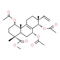 ChemSpider 2D Image | Methyl (1alpha,5xi,7alpha,13alpha,14alpha)-1,7,14-triacetoxypimara-8,15-dien-18-oate | C27H38O8