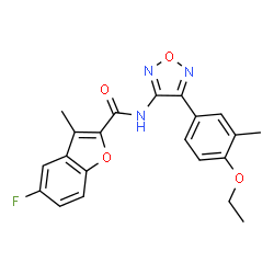 ChemSpider 2D Image | N-[4-(4-Ethoxy-3-methylphenyl)-1,2,5-oxadiazol-3-yl]-5-fluoro-3-methyl-1-benzofuran-2-carboxamide | C21H18FN3O4