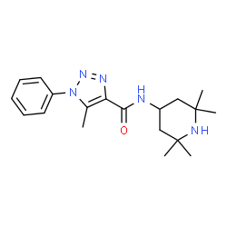 ChemSpider 2D Image | 5-Methyl-1-phenyl-N-(2,2,6,6-tetramethyl-4-piperidinyl)-1H-1,2,3-triazole-4-carboxamide | C19H27N5O