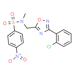 ChemSpider 2D Image | N-{[3-(2-Chlorophenyl)-1,2,4-oxadiazol-5-yl]methyl}-N-methyl-4-nitrobenzenesulfonamide | C16H13ClN4O5S