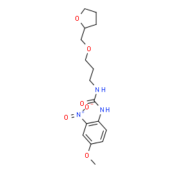 ChemSpider 2D Image | 1-(4-Methoxy-2-nitrophenyl)-3-[3-(tetrahydro-2-furanylmethoxy)propyl]urea | C16H23N3O6