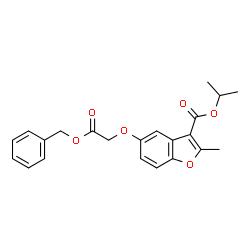 ChemSpider 2D Image | Isopropyl 5-[2-(benzyloxy)-2-oxoethoxy]-2-methyl-1-benzofuran-3-carboxylate | C22H22O6