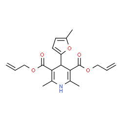 ChemSpider 2D Image | Diallyl 2,6-dimethyl-4-(5-methyl-2-furyl)-1,4-dihydro-3,5-pyridinedicarboxylate | C20H23NO5