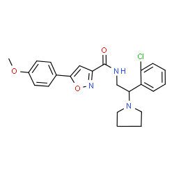 ChemSpider 2D Image | N-[2-(2-Chlorophenyl)-2-(1-pyrrolidinyl)ethyl]-5-(4-methoxyphenyl)-1,2-oxazole-3-carboxamide | C23H24ClN3O3