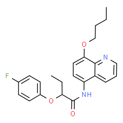 ChemSpider 2D Image | N-(8-Butoxy-5-quinolinyl)-2-(4-fluorophenoxy)butanamide | C23H25FN2O3