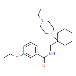 ChemSpider 2D Image | 3-Ethoxy-N-{[1-(4-ethyl-1-piperazinyl)cyclohexyl]methyl}benzamide | C22H35N3O2