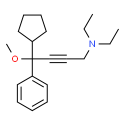 ChemSpider 2D Image | 4-Cyclopentyl-N,N-diethyl-4-methoxy-4-phenyl-2-butyn-1-amine | C20H29NO