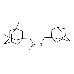 ChemSpider 2D Image | N-(Adamantan-1-ylmethyl)-2-(3,5-dimethyladamantan-1-yl)acetamide | C25H39NO
