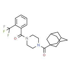 ChemSpider 2D Image | Adamantan-1-yl{4-[2-(trifluoromethyl)benzoyl]-1-piperazinyl}methanone | C23H27F3N2O2