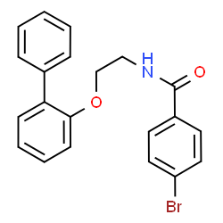 ChemSpider 2D Image | N-[2-(2-Biphenylyloxy)ethyl]-4-bromobenzamide | C21H18BrNO2