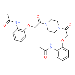 ChemSpider 2D Image | N,N'-{1,4-Piperazinediylbis[(2-oxo-2,1-ethanediyl)oxy-2,1-phenylene]}diacetamide | C24H28N4O6
