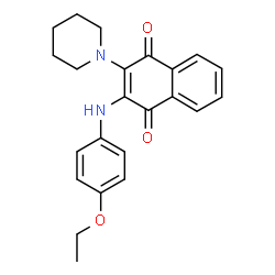 ChemSpider 2D Image | 2-[(4-Ethoxyphenyl)amino]-3-(1-piperidinyl)-1,4-naphthoquinone | C23H24N2O3