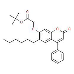 ChemSpider 2D Image | 2-Methyl-2-propanyl [(6-hexyl-2-oxo-4-phenyl-2H-chromen-7-yl)oxy]acetate | C27H32O5