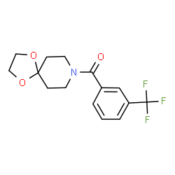 ChemSpider 2D Image | 1,4-Dioxa-8-azaspiro[4.5]dec-8-yl[3-(trifluoromethyl)phenyl]methanone | C15H16F3NO3