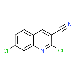ChemSpider 2D Image | 2,7-Dichloro-3-quinolinecarbonitrile | C10H4Cl2N2