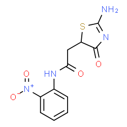 ChemSpider 2D Image | 5-thiazolidineacetamide, 2-imino-N-(2-nitrophenyl)-4-oxo- | C11H10N4O4S