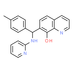 ChemSpider 2D Image | 7-[(4-Methylphenyl)(2-pyridinylamino)methyl]-8-quinolinol | C22H19N3O