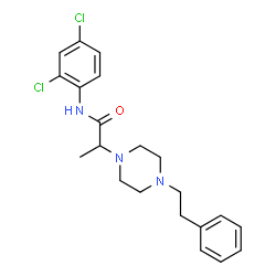 ChemSpider 2D Image | N-(2,4-Dichlorophenyl)-2-[4-(2-phenylethyl)-1-piperazinyl]propanamide | C21H25Cl2N3O