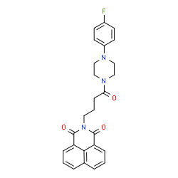 ChemSpider 2D Image | 2-{4-[4-(4-Fluorophenyl)-1-piperazinyl]-4-oxobutyl}-1H-benzo[de]isoquinoline-1,3(2H)-dione | C26H24FN3O3