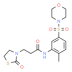 ChemSpider 2D Image | N-[2-Methyl-5-(4-morpholinylsulfonyl)phenyl]-3-(2-oxo-1,3-thiazolidin-3-yl)propanamide | C17H23N3O5S2
