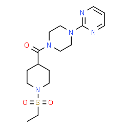 ChemSpider 2D Image | [1-(Ethylsulfonyl)-4-piperidinyl][4-(2-pyrimidinyl)-1-piperazinyl]methanone | C16H25N5O3S