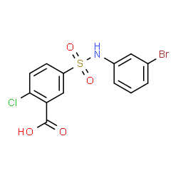 ChemSpider 2D Image | 5-[(3-Bromophenyl)sulfamoyl]-2-chlorobenzoic acid | C13H9BrClNO4S