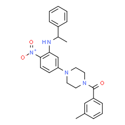 ChemSpider 2D Image | (3-Methylphenyl)(4-{4-nitro-3-[(1-phenylethyl)amino]phenyl}-1-piperazinyl)methanone | C26H28N4O3