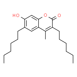 ChemSpider 2D Image | 3,6-Dihexyl-7-hydroxy-4-methyl-2H-chromen-2-one | C22H32O3